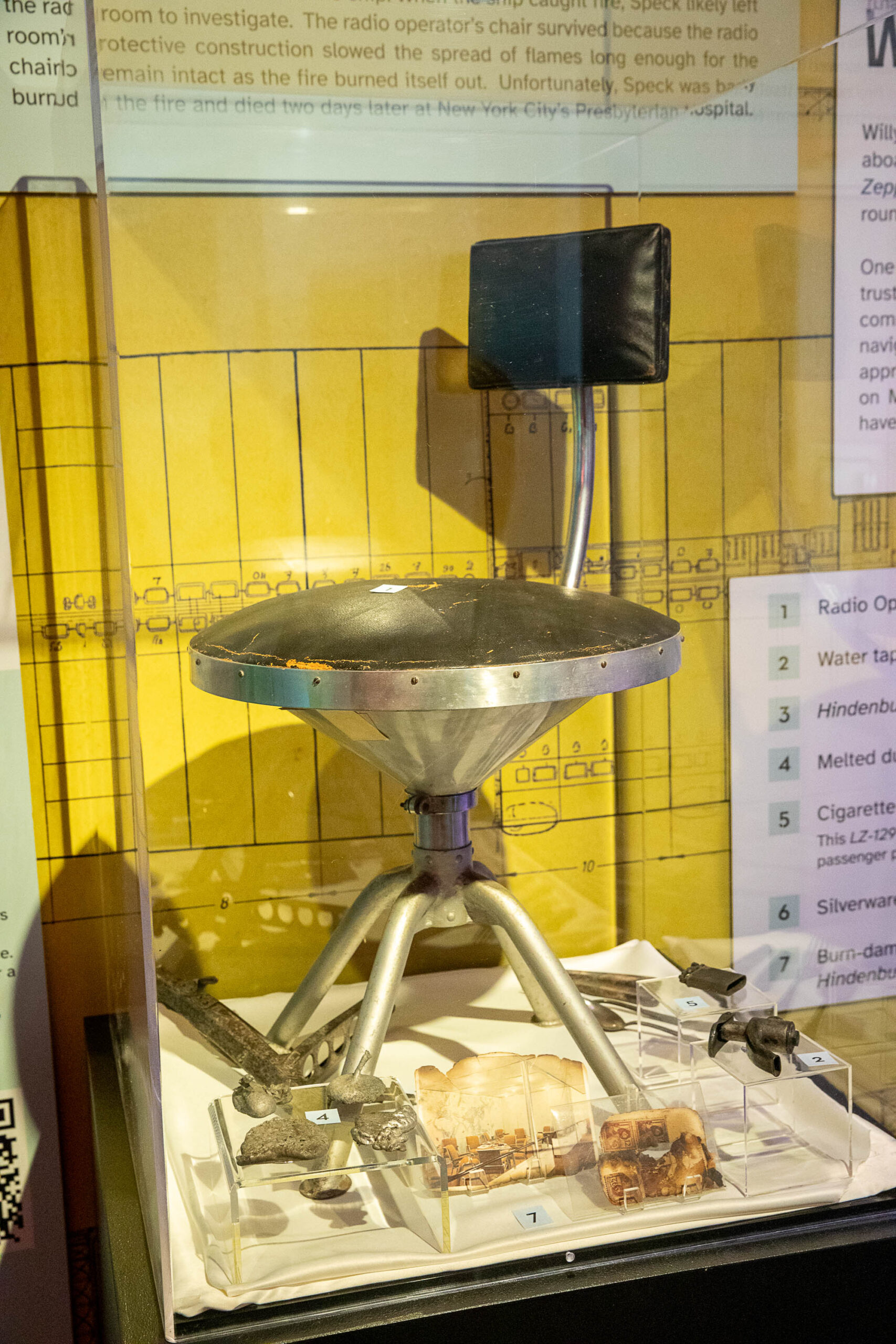 Radio operator chair from Hindenburg exhibit