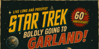 Boldly Going to Garland: Celebrating 60 Years of Star Trek Boldly going to Garland festival poster