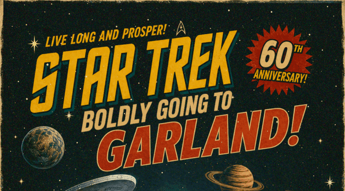 Boldly Going to Garland: Celebrating 60 Years of Star Trek Boldly going to Garland festival poster