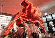 Legacy Dallas Exhibit Unveiled at Old Red Museum Flying Red Pegasus at Legacy Dallas exhibit