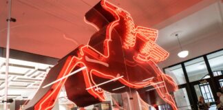 Legacy Dallas Exhibit Unveiled at Old Red Museum Flying Red Pegasus at Legacy Dallas exhibit