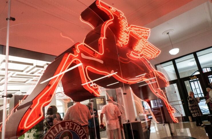 Legacy Dallas Exhibit Unveiled at Old Red Museum Flying Red Pegasus at Legacy Dallas exhibit