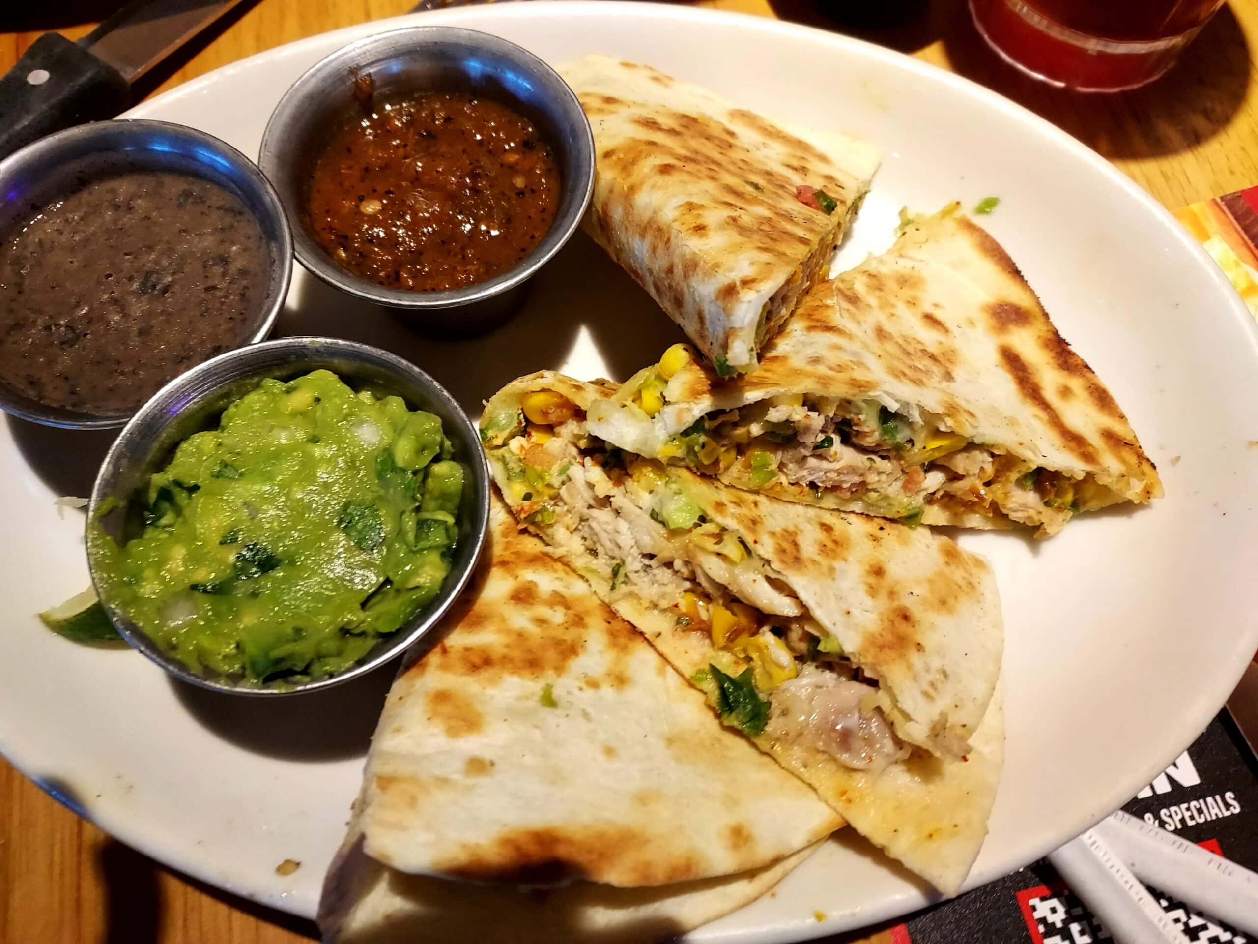 Sweet corn chicken quesadillas